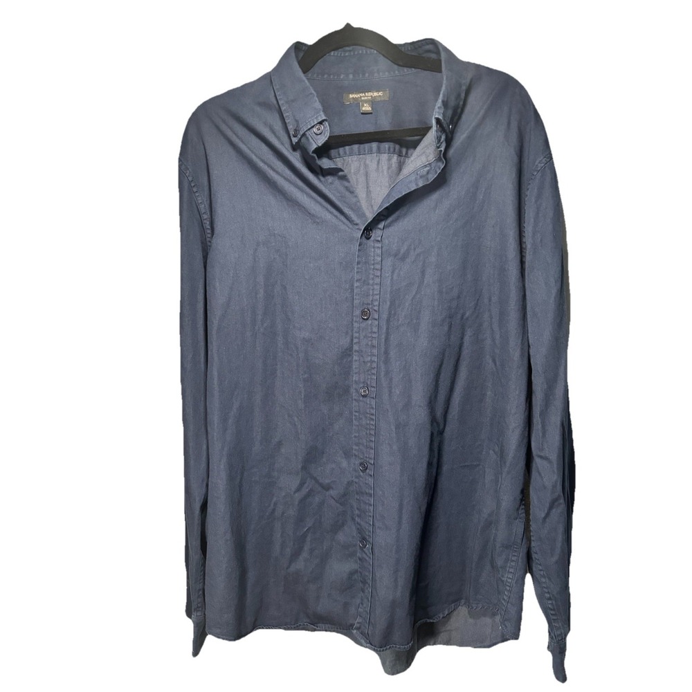 Banana republic Men's Slim Fit Shirt Blue 100% Cotton Size XL